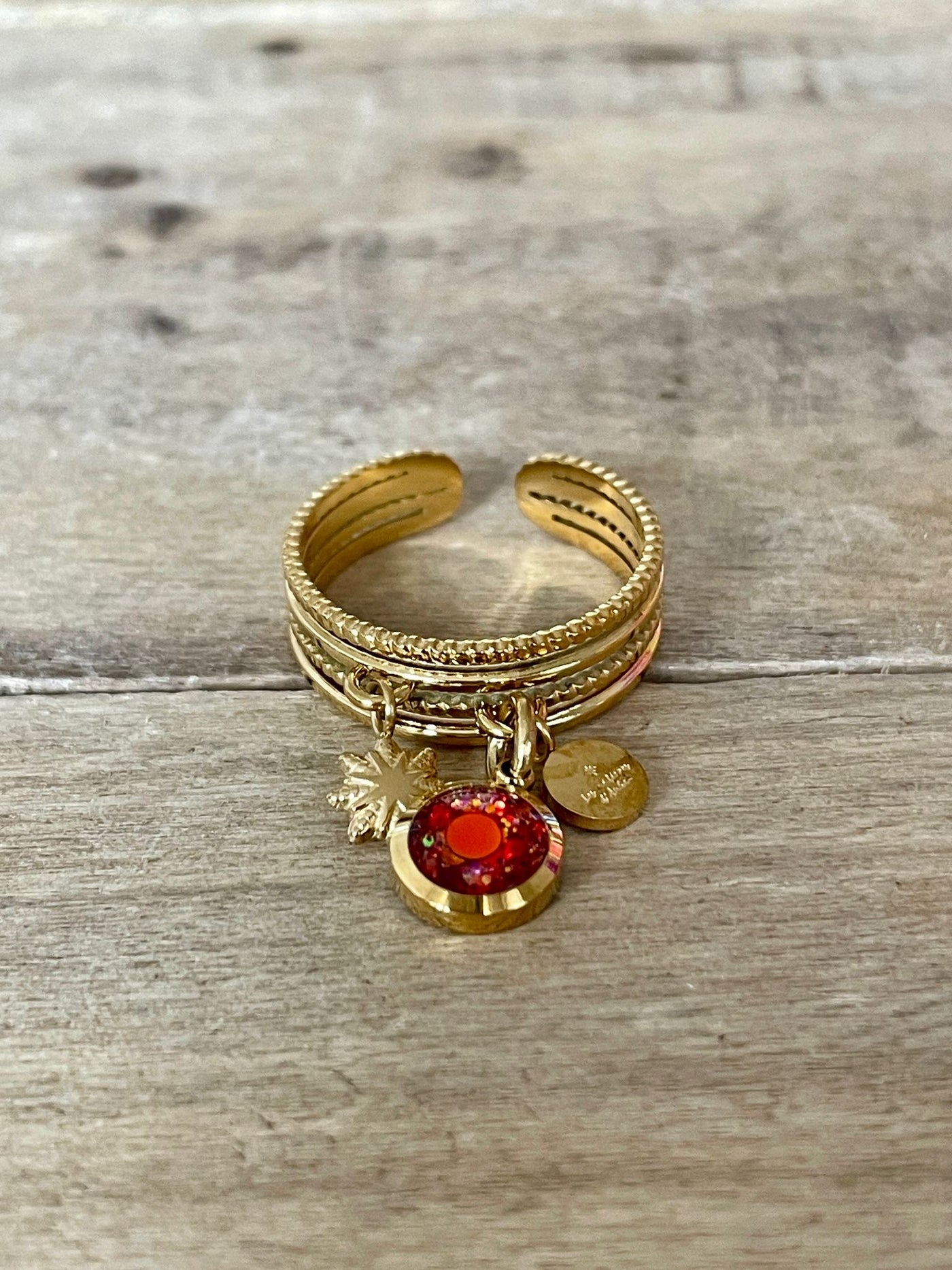 Bague doré STELLA Spirale négative
