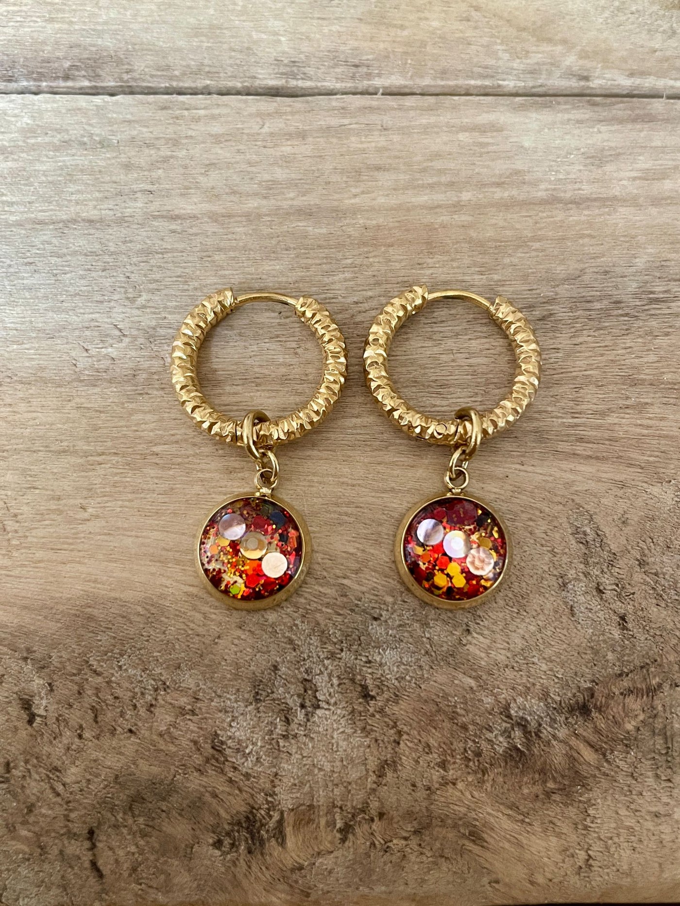 Boucles d'oreilles SANTORINI dorées Hypersensibilité