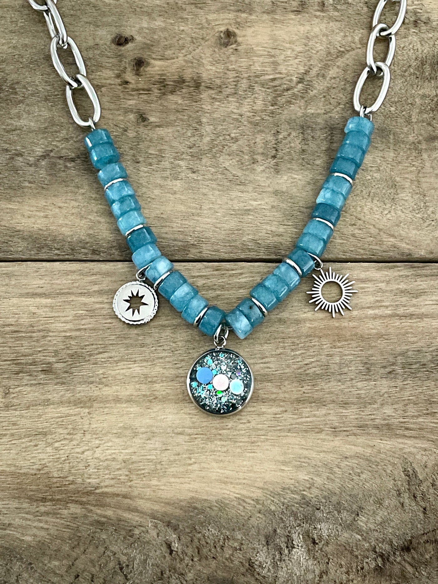 Collier argenté HONOLULU Apatite Abondance