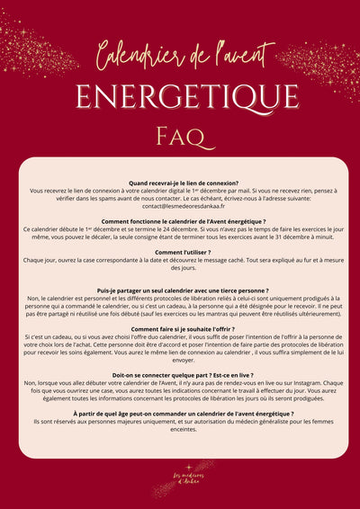 CALENDRIER DE L'AVENT ÉNERGÉTIQUE DIGITAL Edition " FIN DE CYCLE ANNÉE 9"