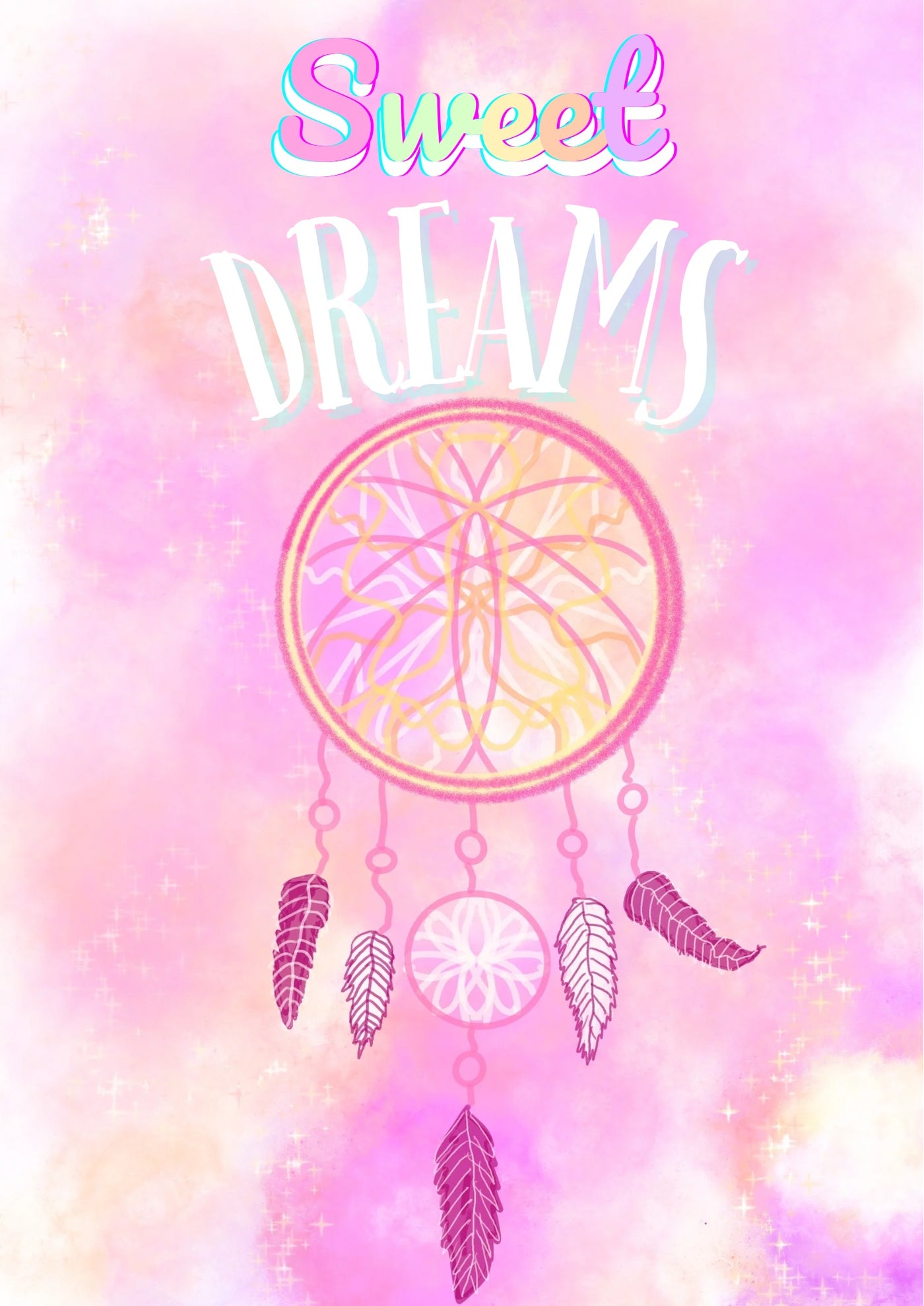 AFFICHE sweet dreams pink night