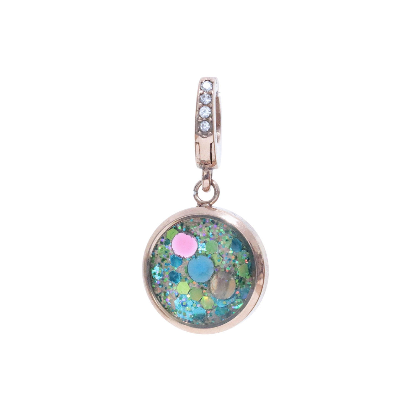 Charm Cristal or rose Chakra racine (vendu sans bracelet)