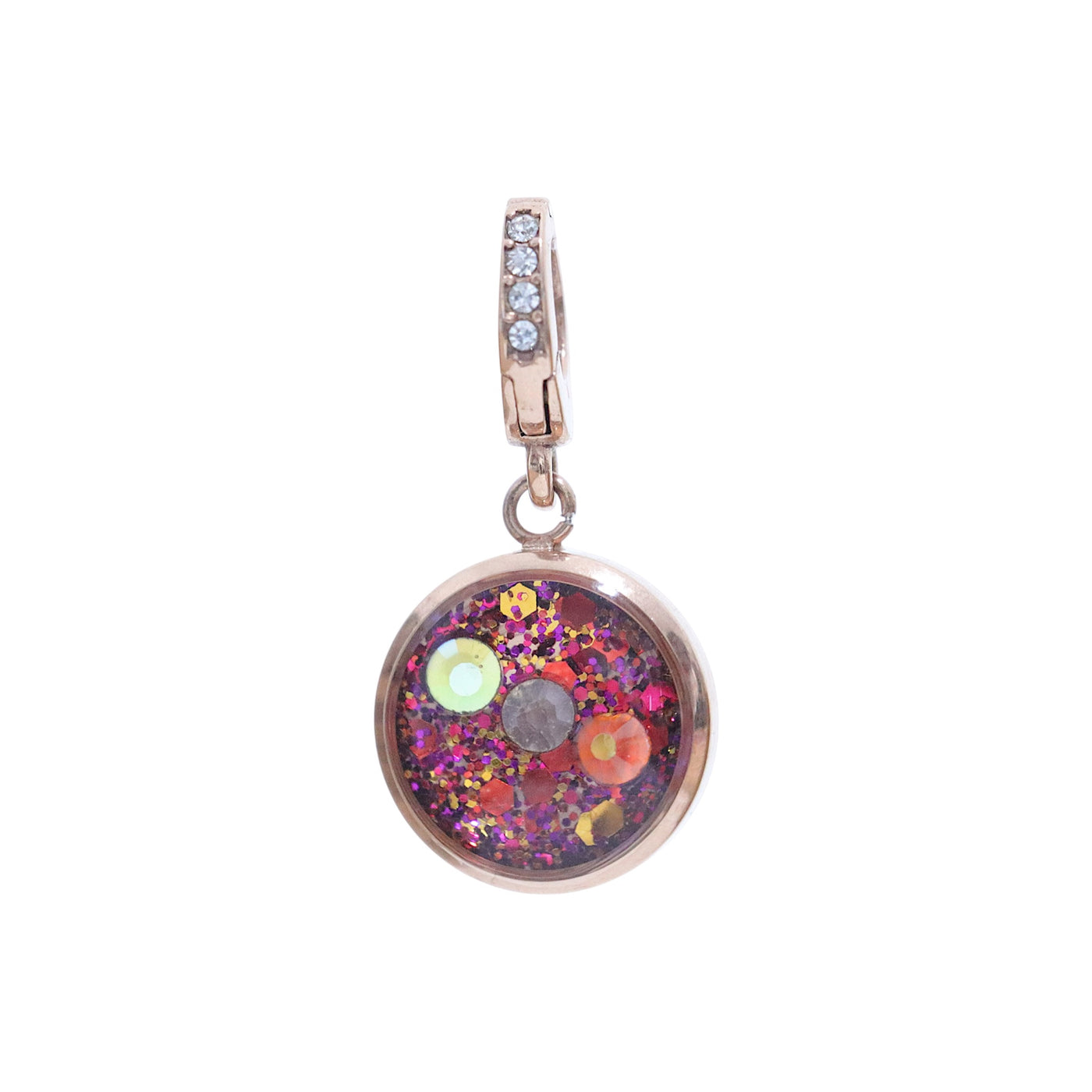 Charm Cristal or rose Nettoyage du plexus (vendu sans bracelet)