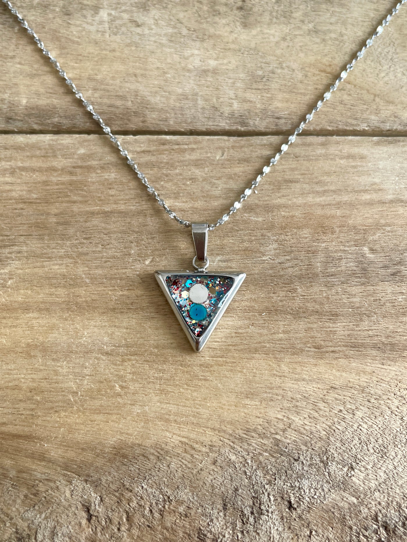 Collier triangle argenté Être soi