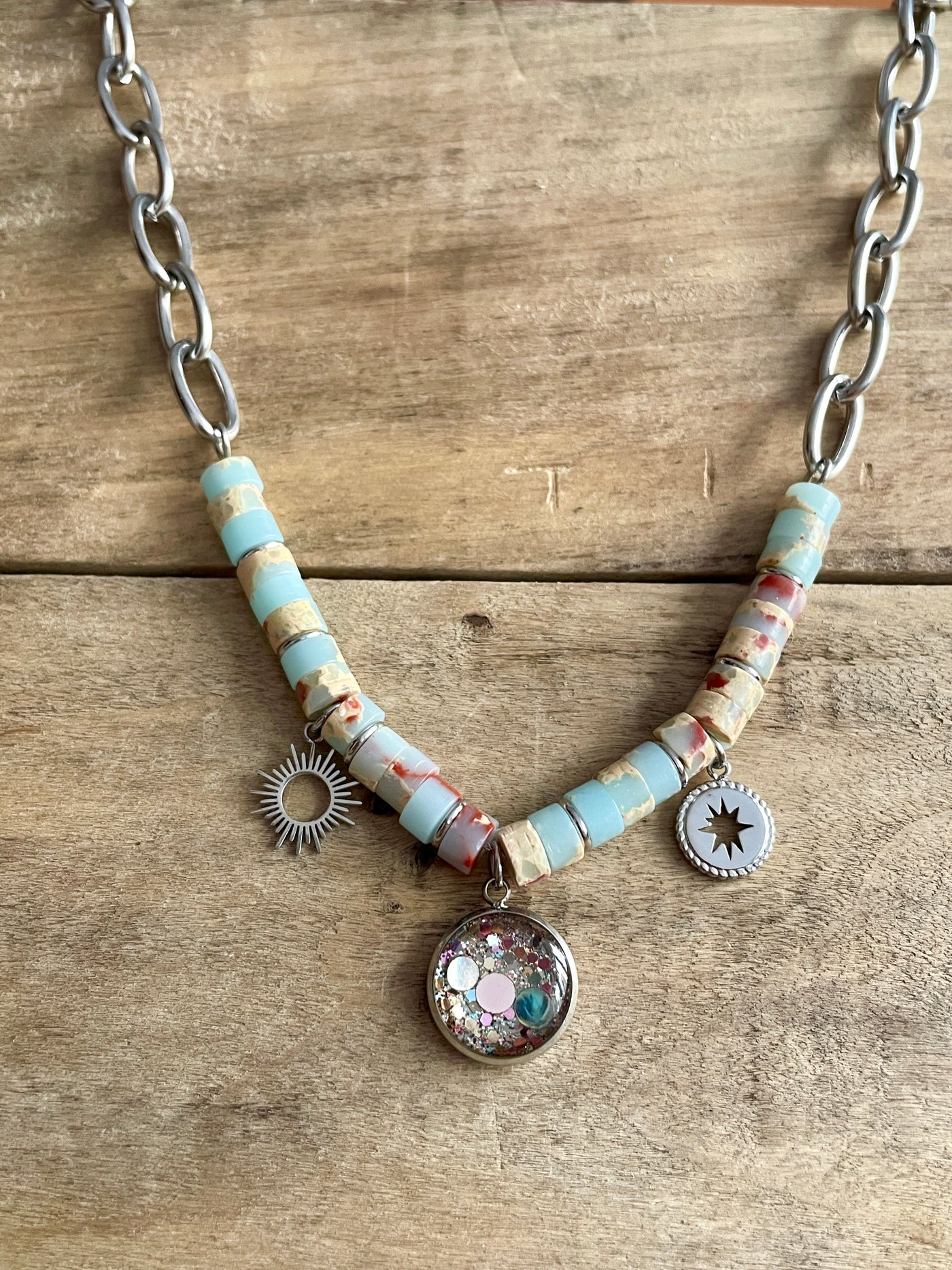 HONOLULU Jasper Self Love Silver Necklace