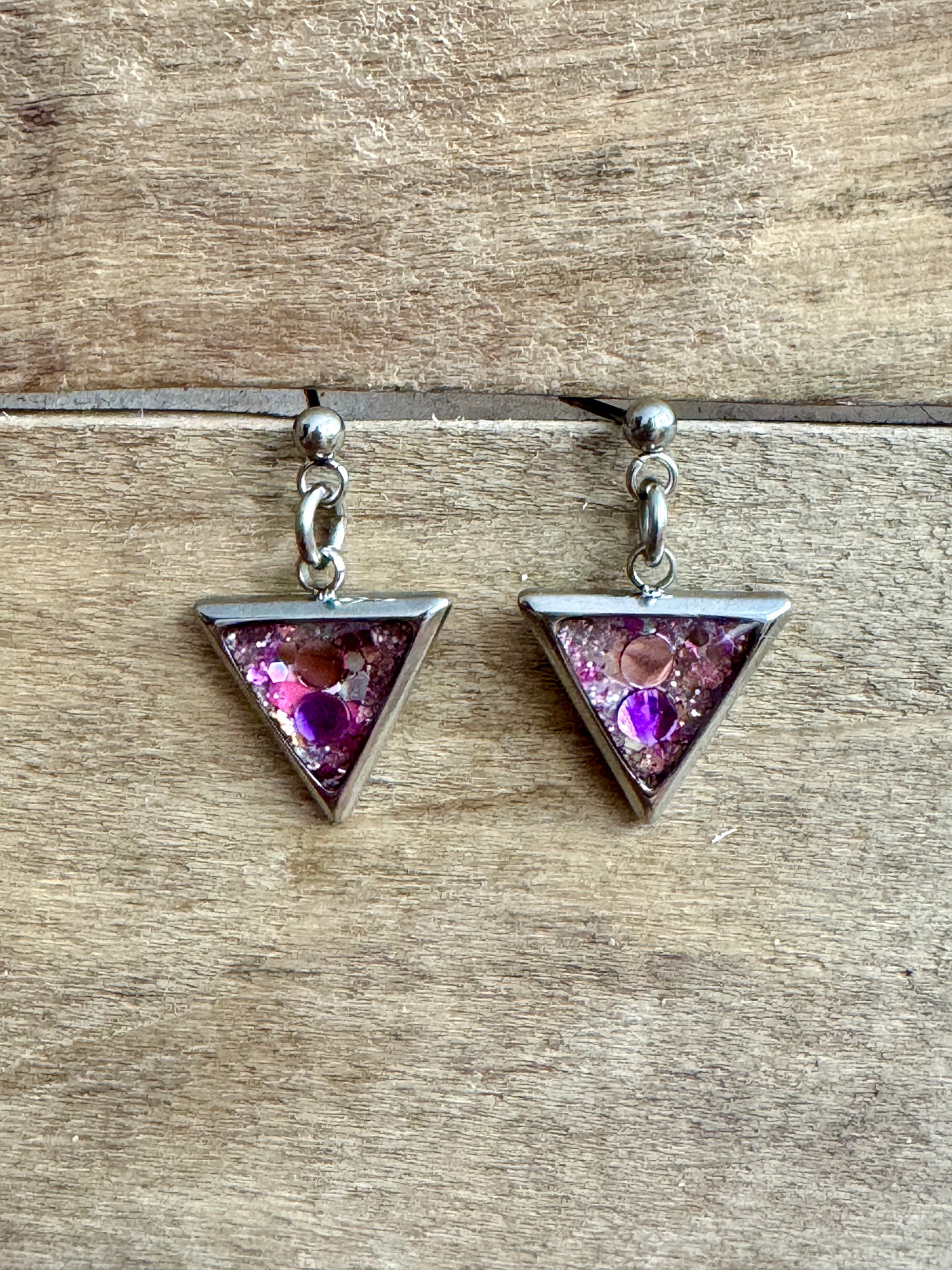 Boucles d'oreilles argentées TRIANGLE Confiance en soi