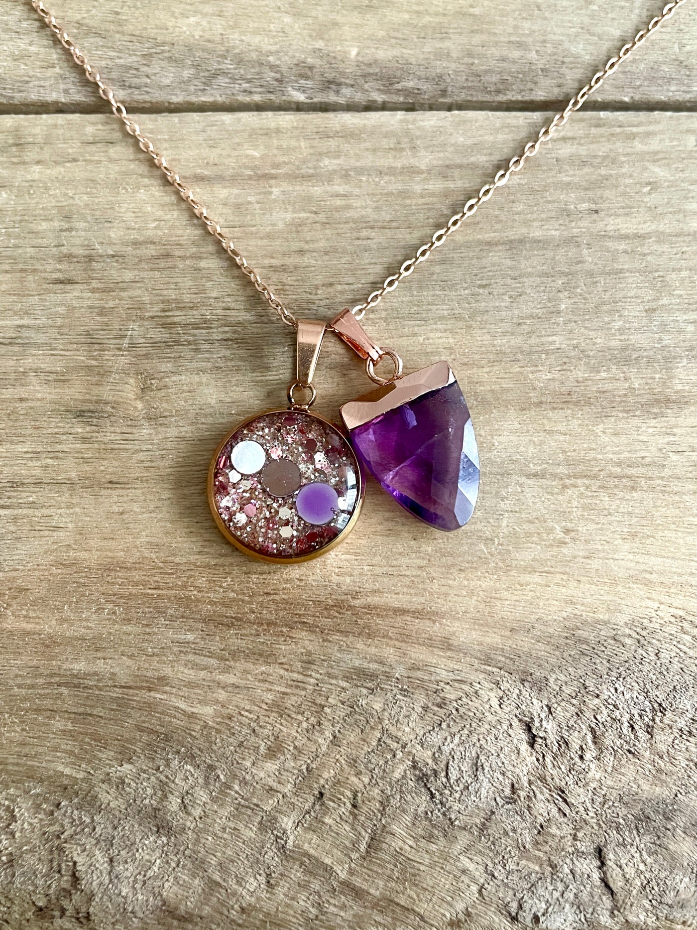 Collier simple or rose AMETHYSTE Choc émotionnel