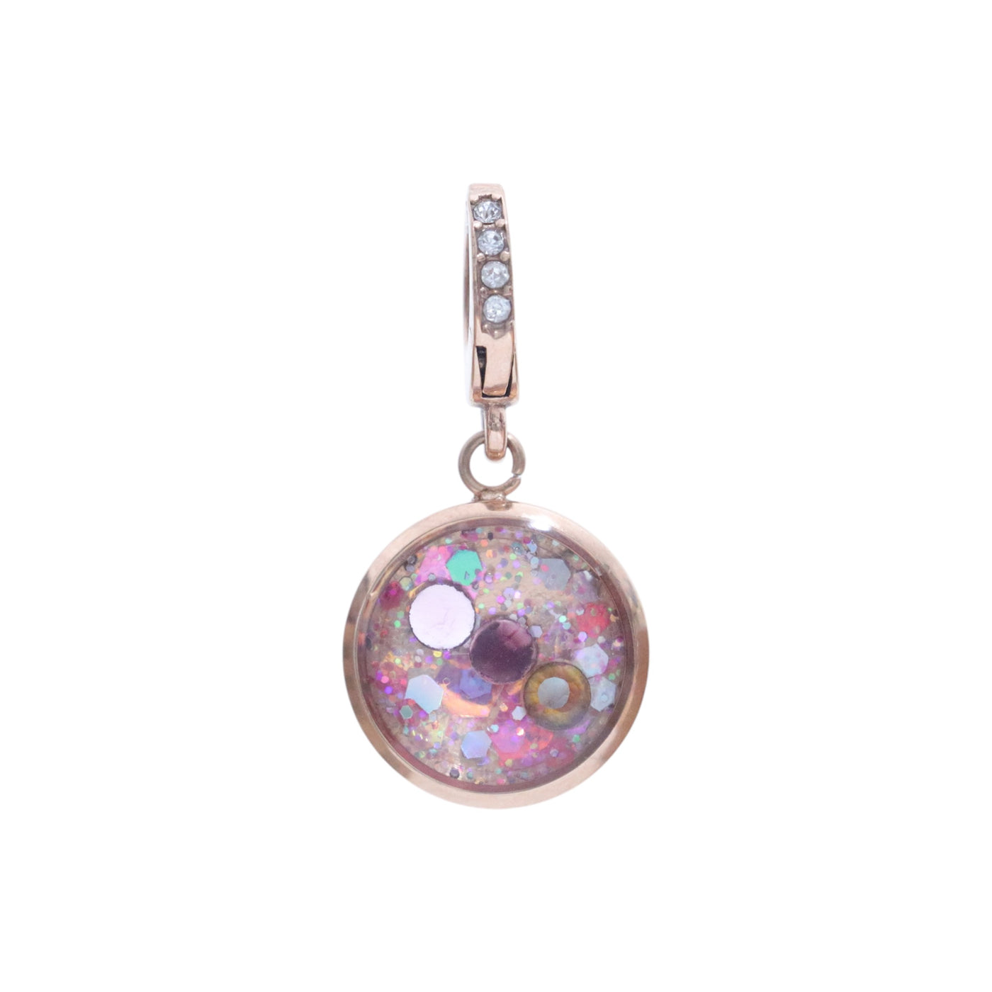 Charm Cristal or rose Lignée familiale (vendu sans bracelet)