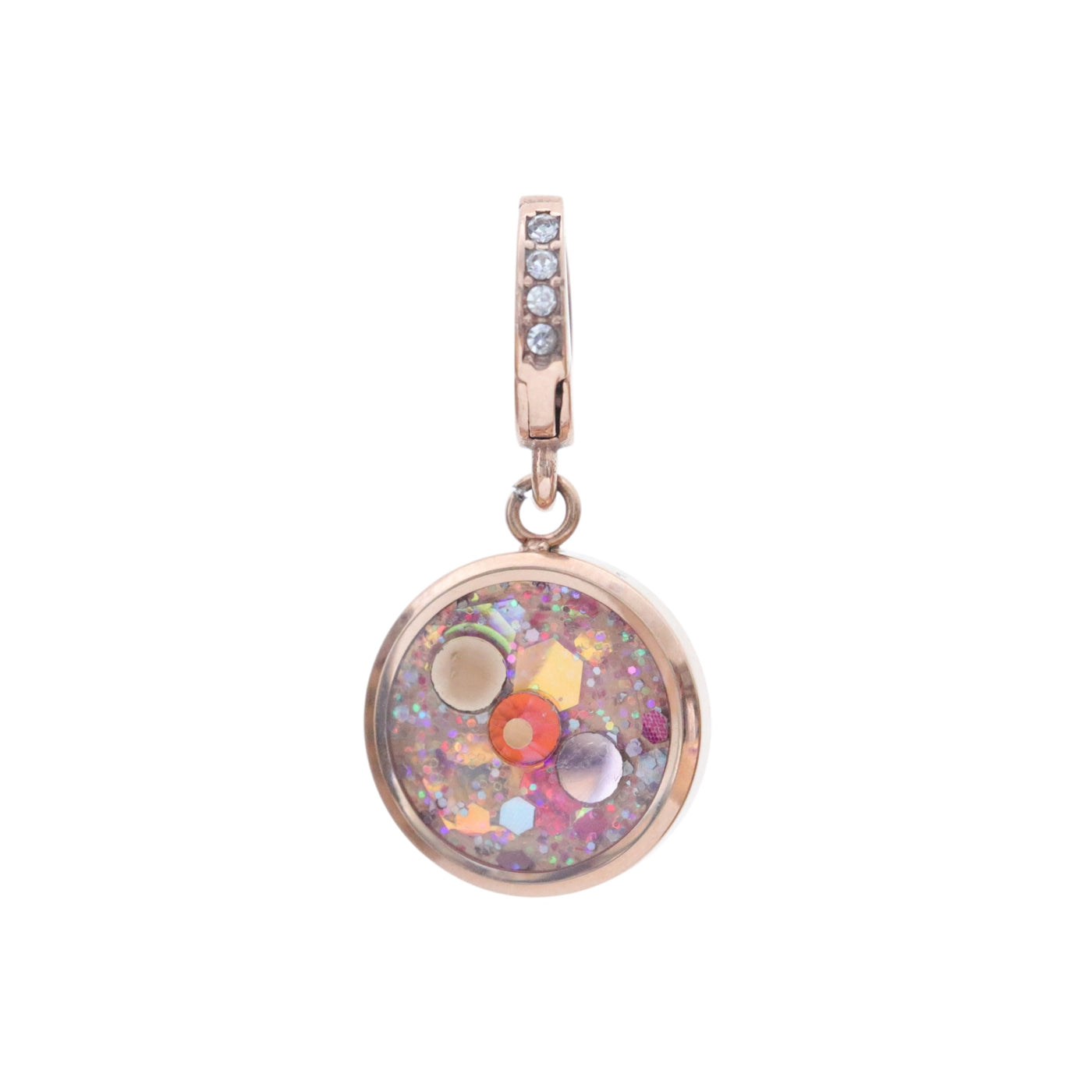 Charm Cristal or rose Phenix (vendu sans bracelet)