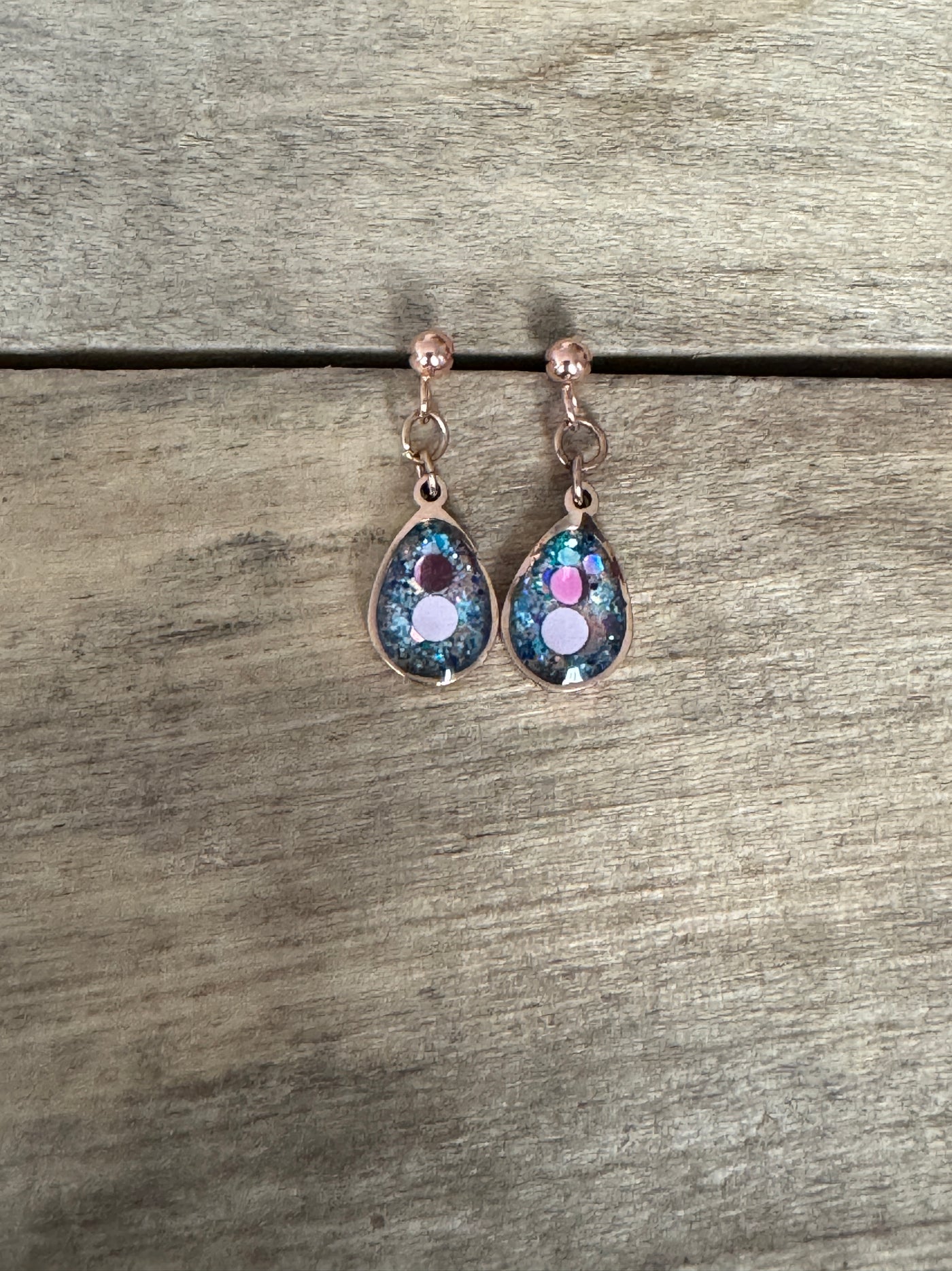 Boucles d'oreilles or rose GOUTTE Hoponopono