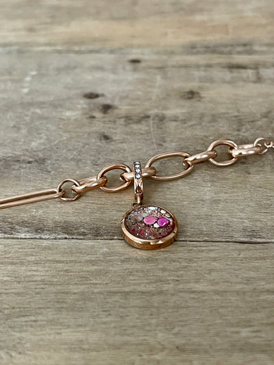 Charm Cristal or rose Vibration (vendu sans bracelet)