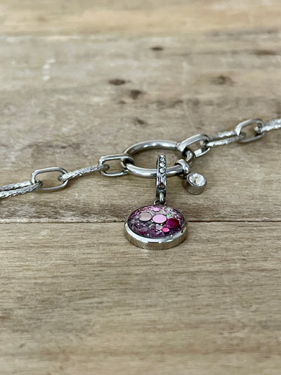 Charm Cristal argenté Amour de soi (vendu sans bracelet)