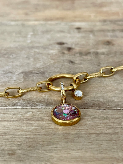 Charm Cristal doré Blessure d'Abandon (vendu sans bracelet)