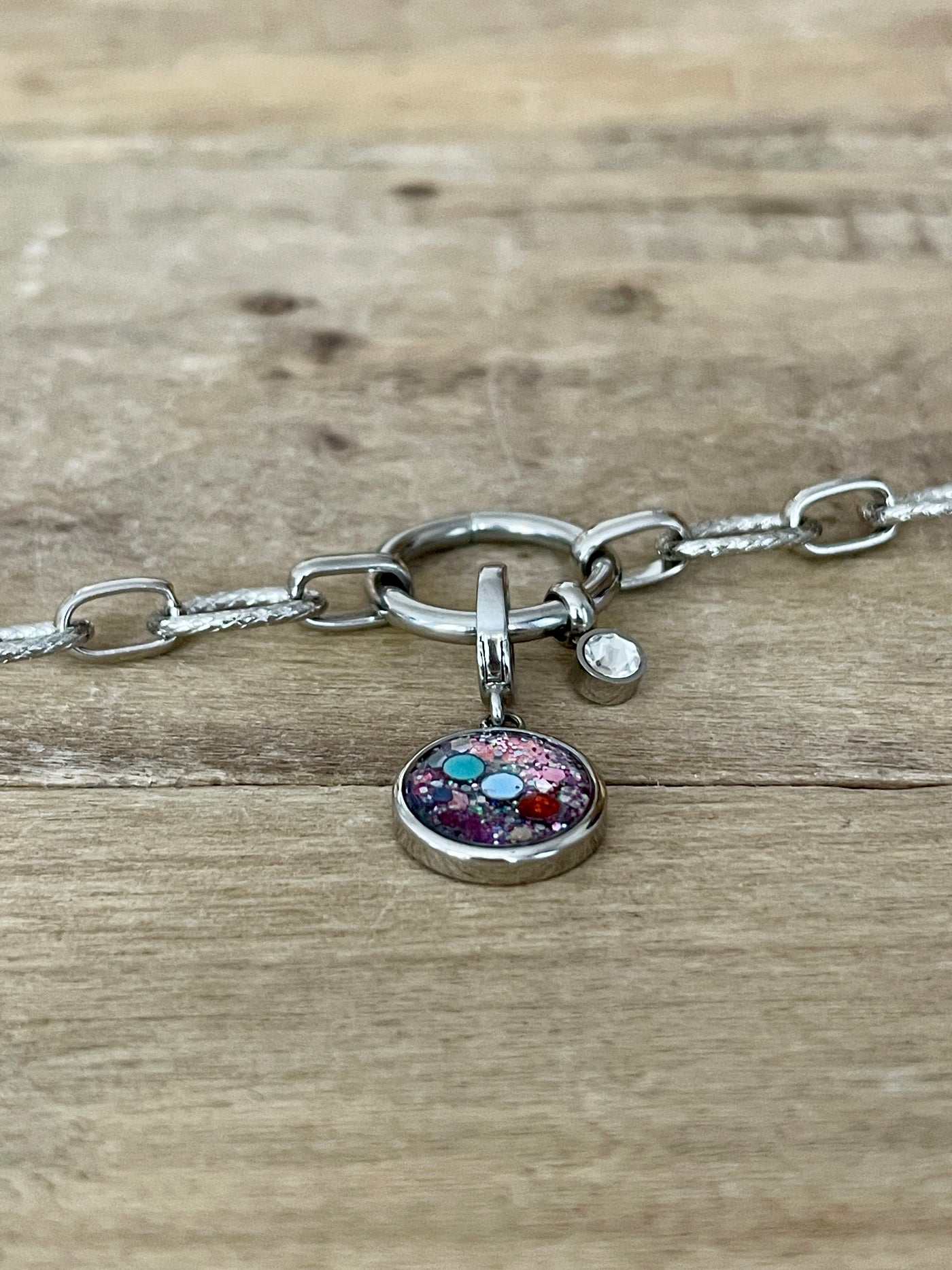 Charm argenté Choc émotionnel (vendu sans bracelet)