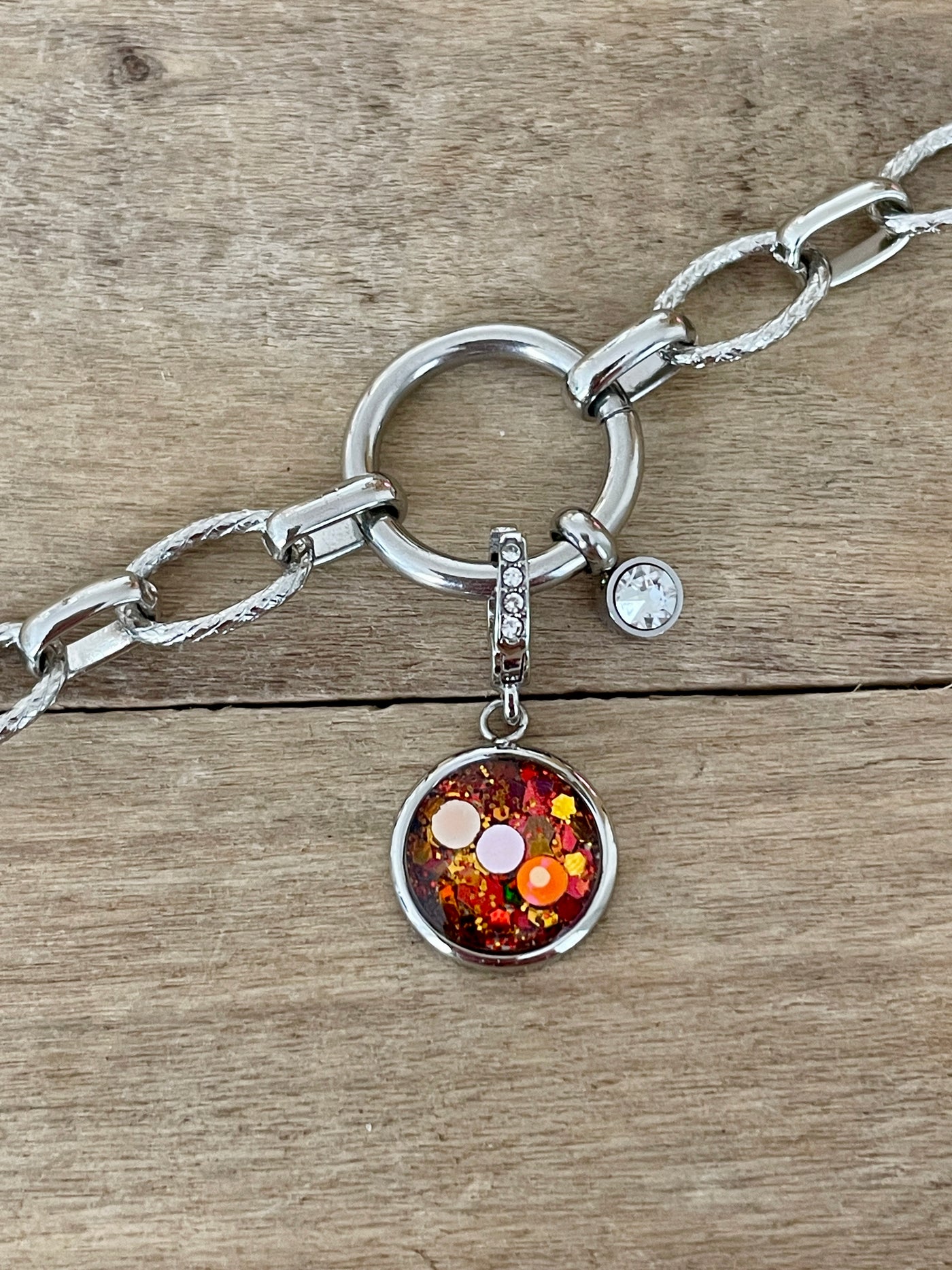 Charm Cristal argenté Enfant intérieur (vendu sans bracelet)