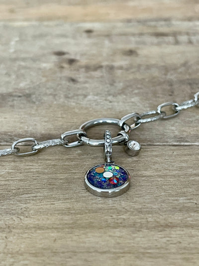 Charm Cristal argenté Hoponopono (vendu sans bracelet)