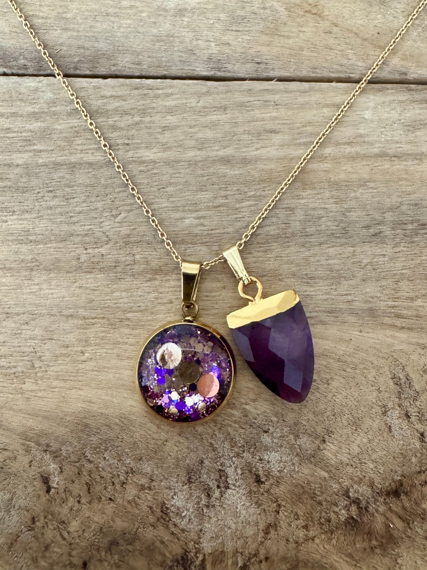 Collier simple doré AMETHYSTE Kilos émotionnels