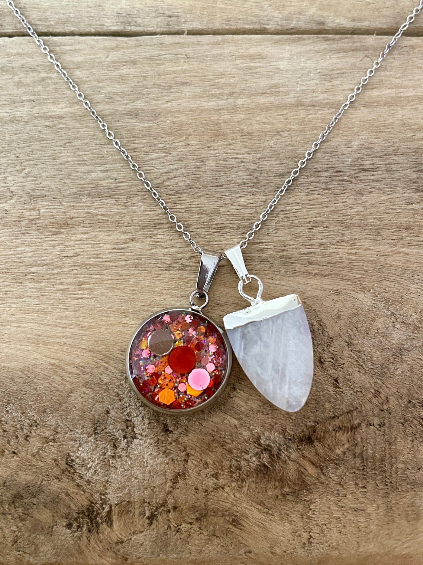 Collier simple argenté PIERRE DE LUNE Kilos émotionnels