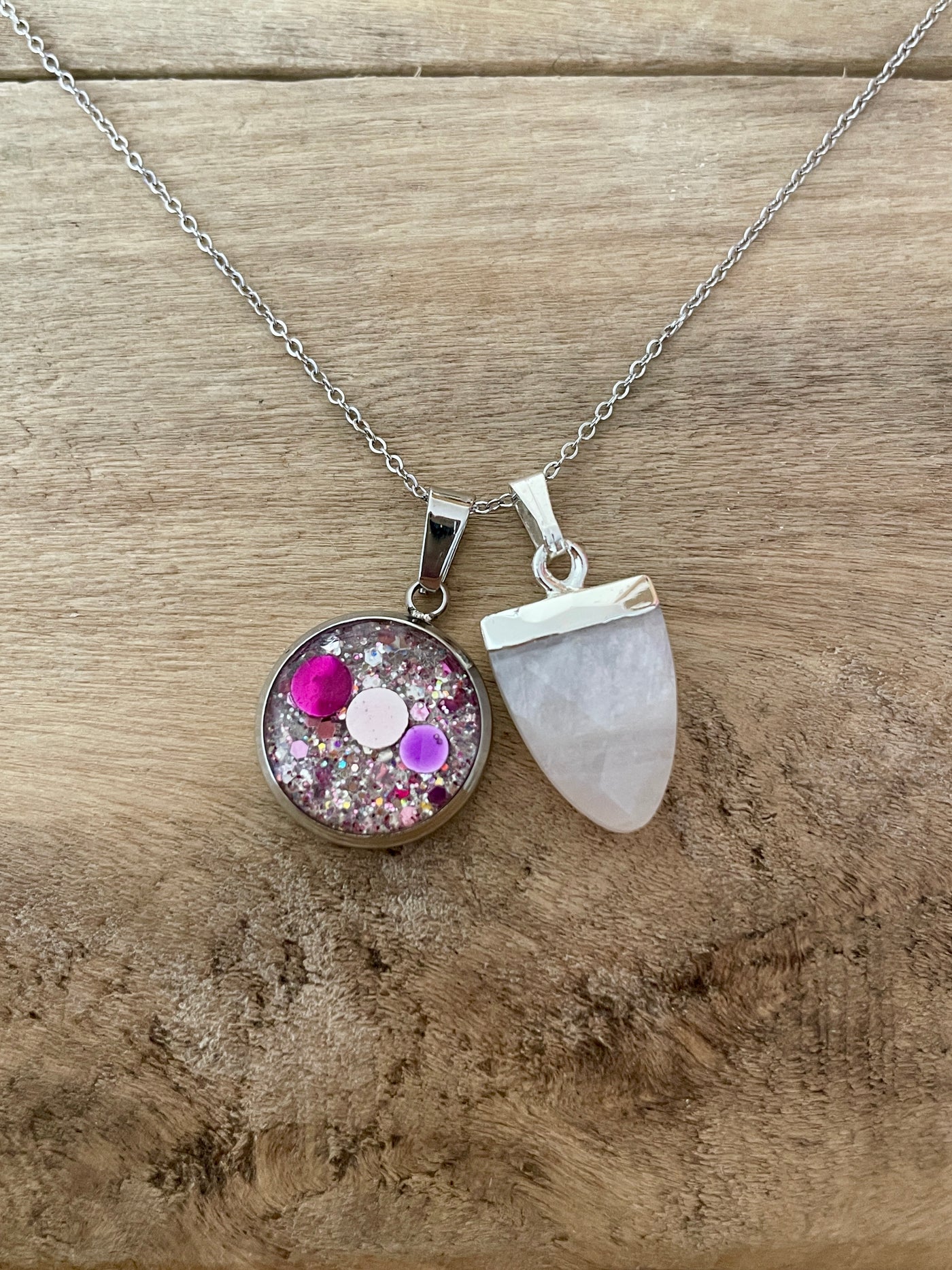 Collier simple argenté PIERRE DE LUNE Kilos émotionnels