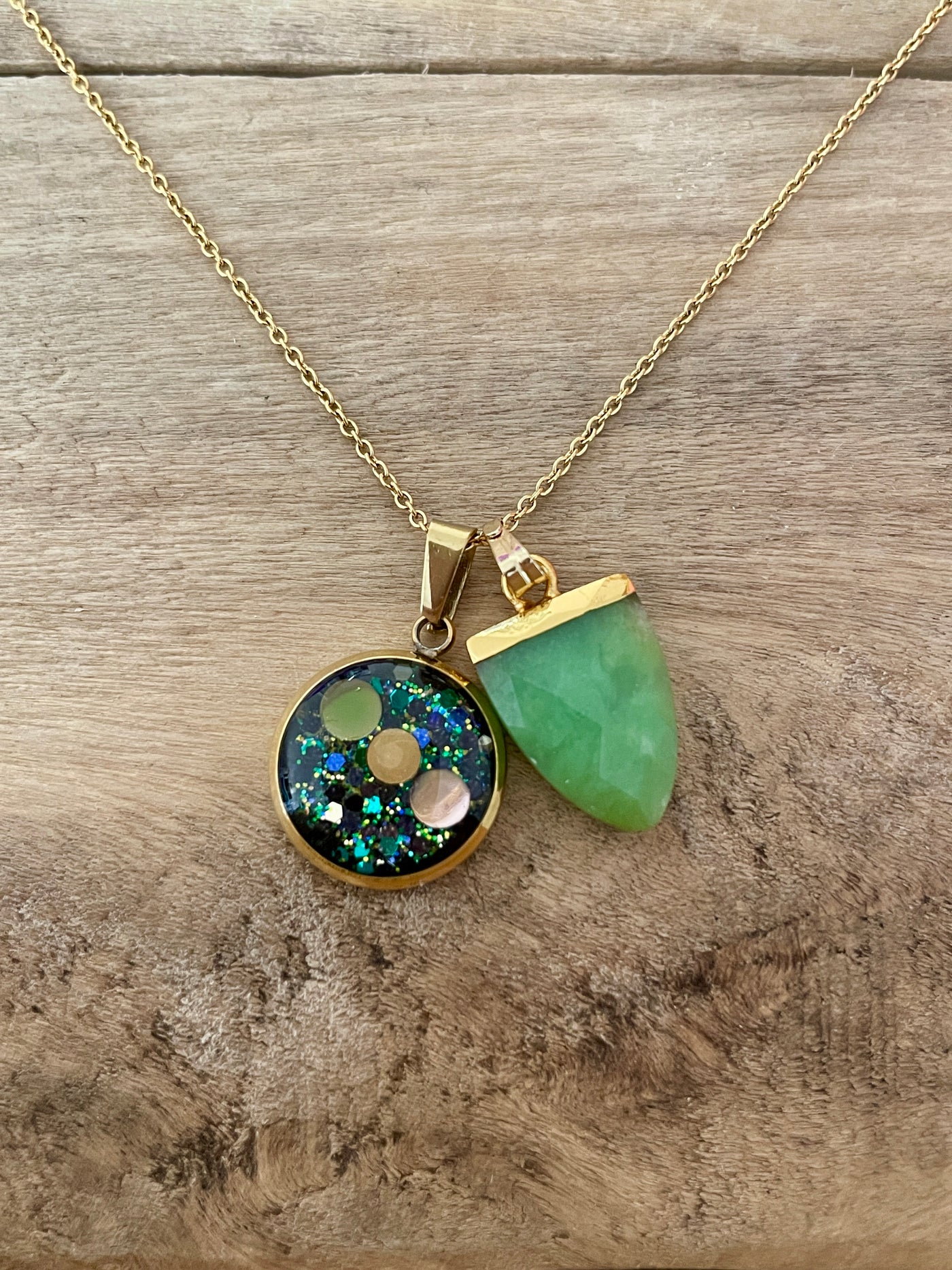Collier simple doré CHRYSOPRASE Kilos émotionnels