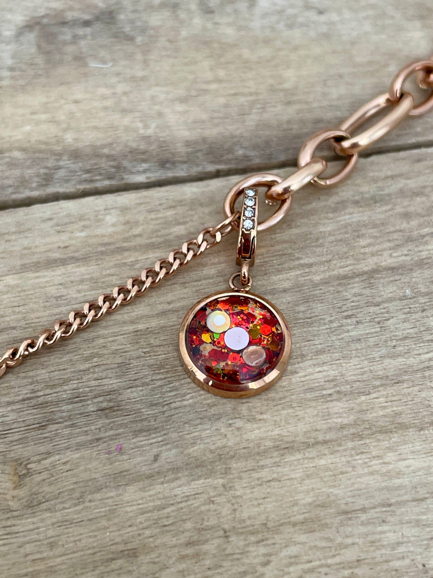 Charm Cristal or rose Ras le bol (vendu sans bracelet)