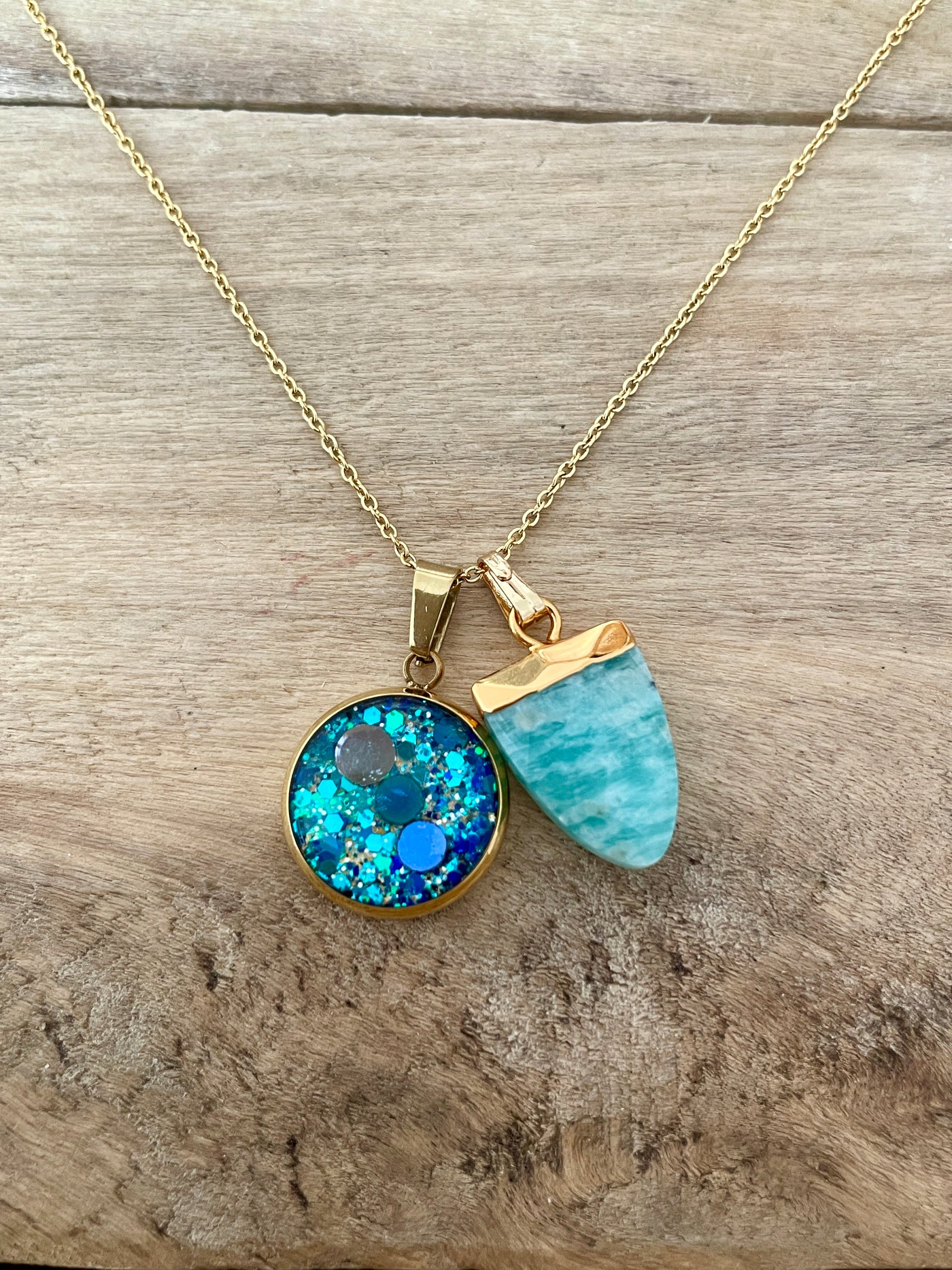 Collier simple doré AMAZONITE Kilos émotionnels