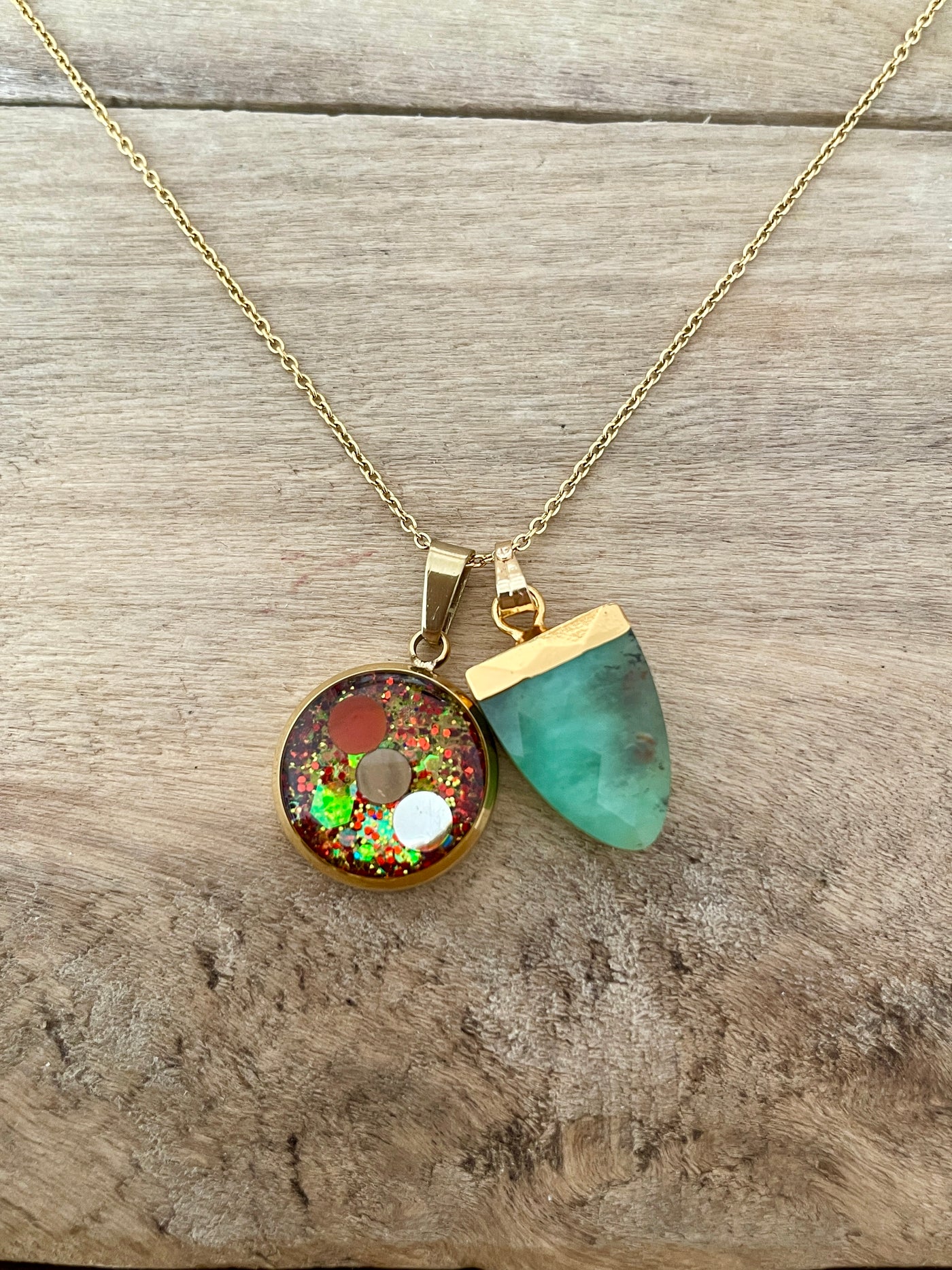 Collier simple doré CHRYSOPRASE Kilos émotionnels