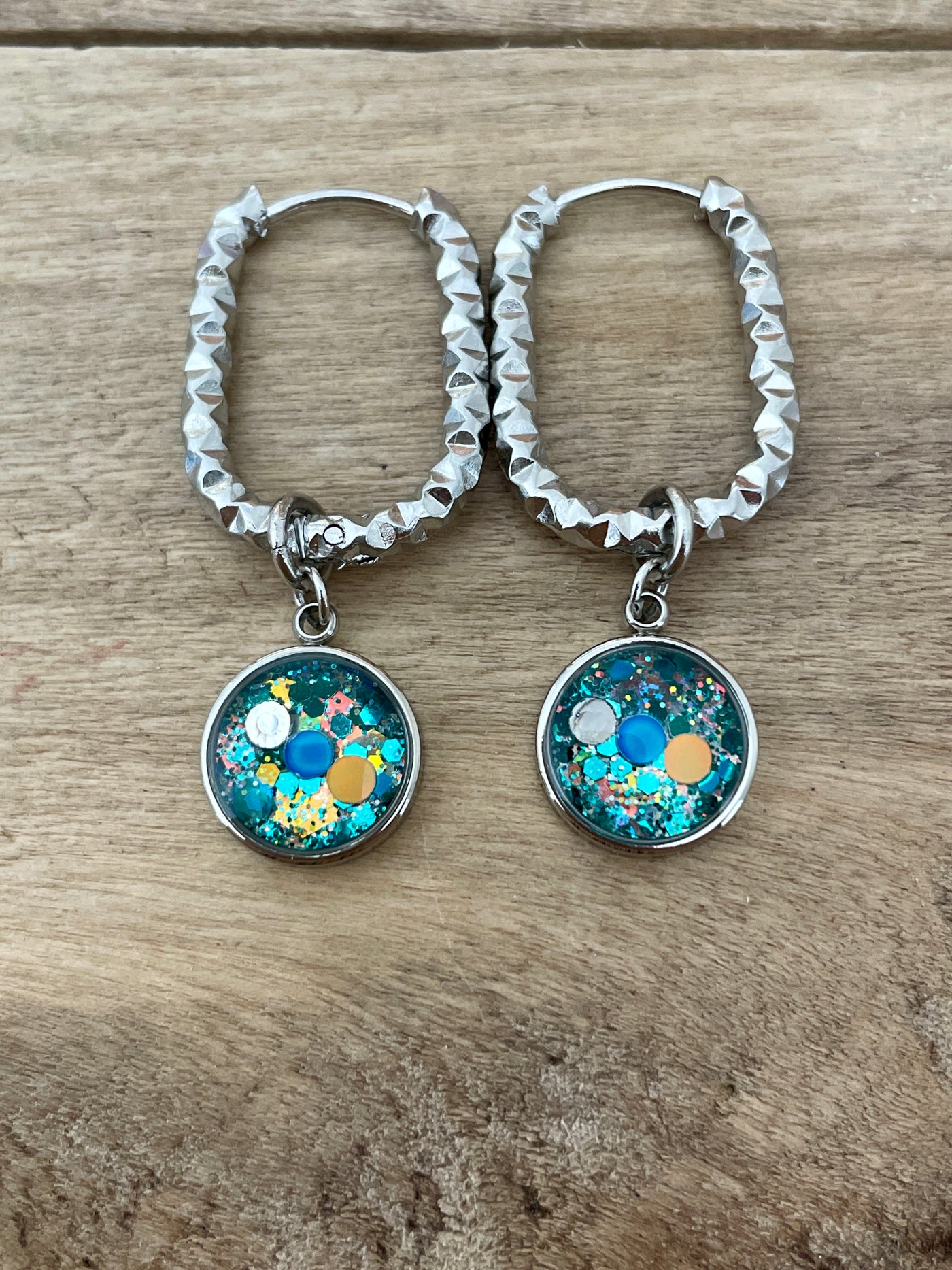 Boucles d'oreilles SANTORINI argentées Kilos émotionnels