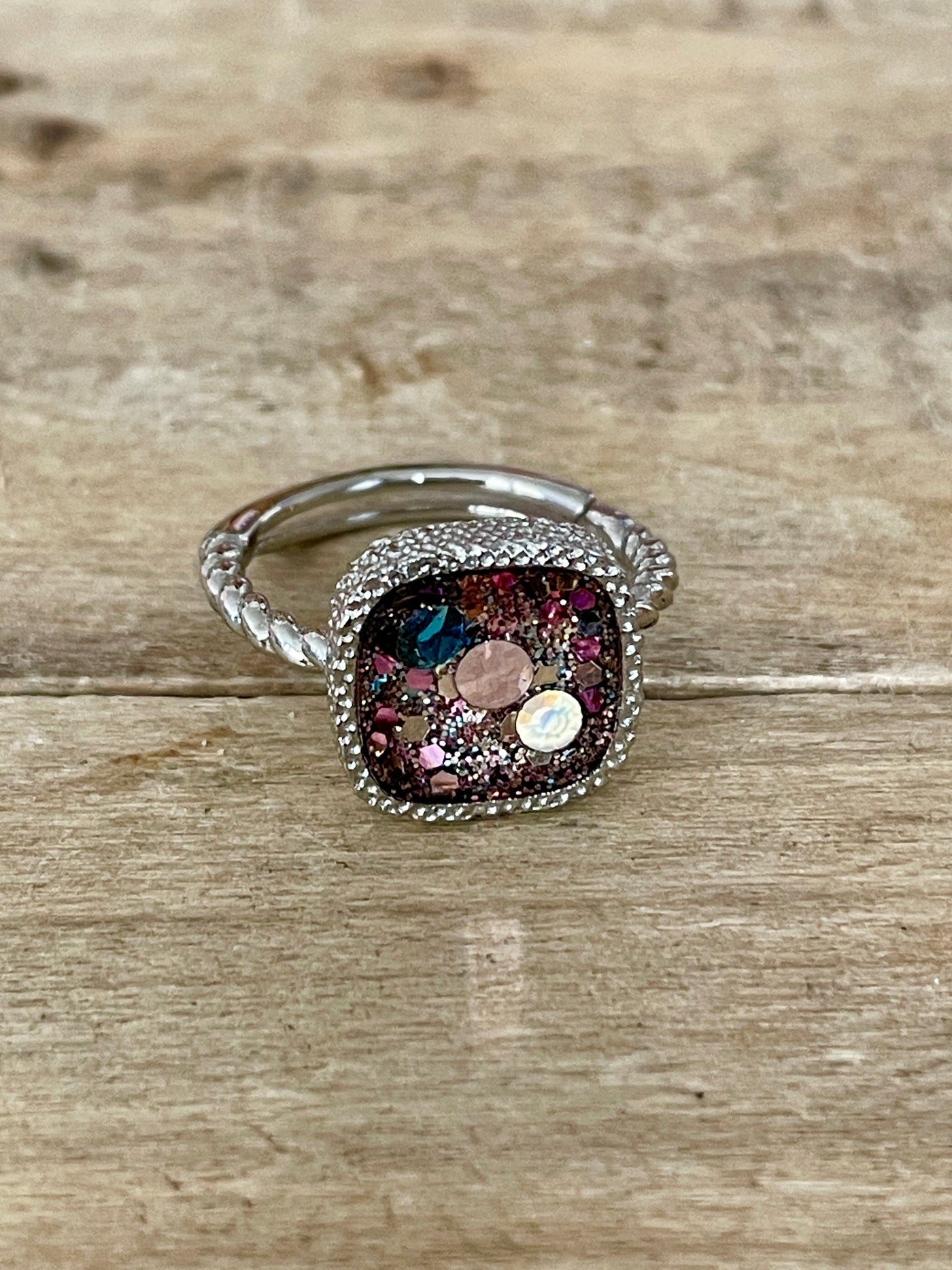 Bague argentée MONROE Réharmonisation des 7 chakras