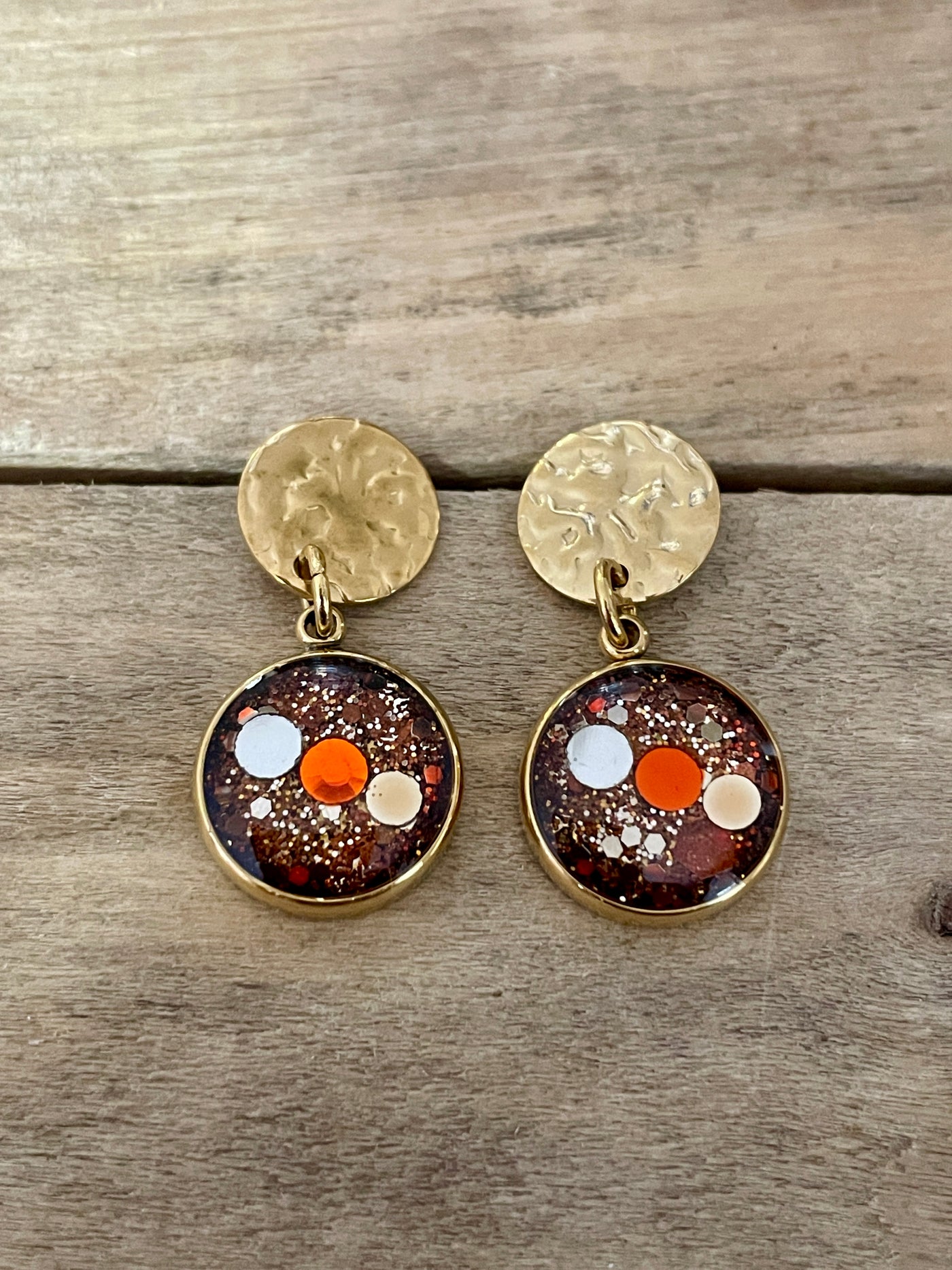 Boucles d'oreilles dorées PUMPKIN FALL MILAN Kilos émotionnels