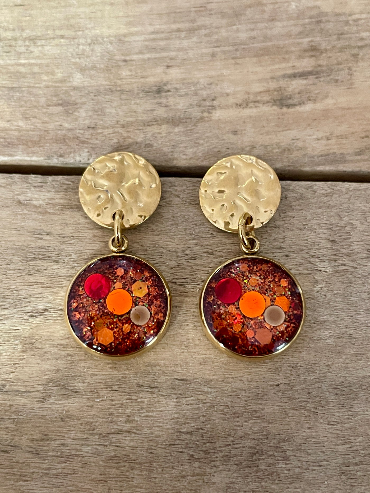Boucles d'oreilles dorées PUMPKIN FALL MILAN Phénix