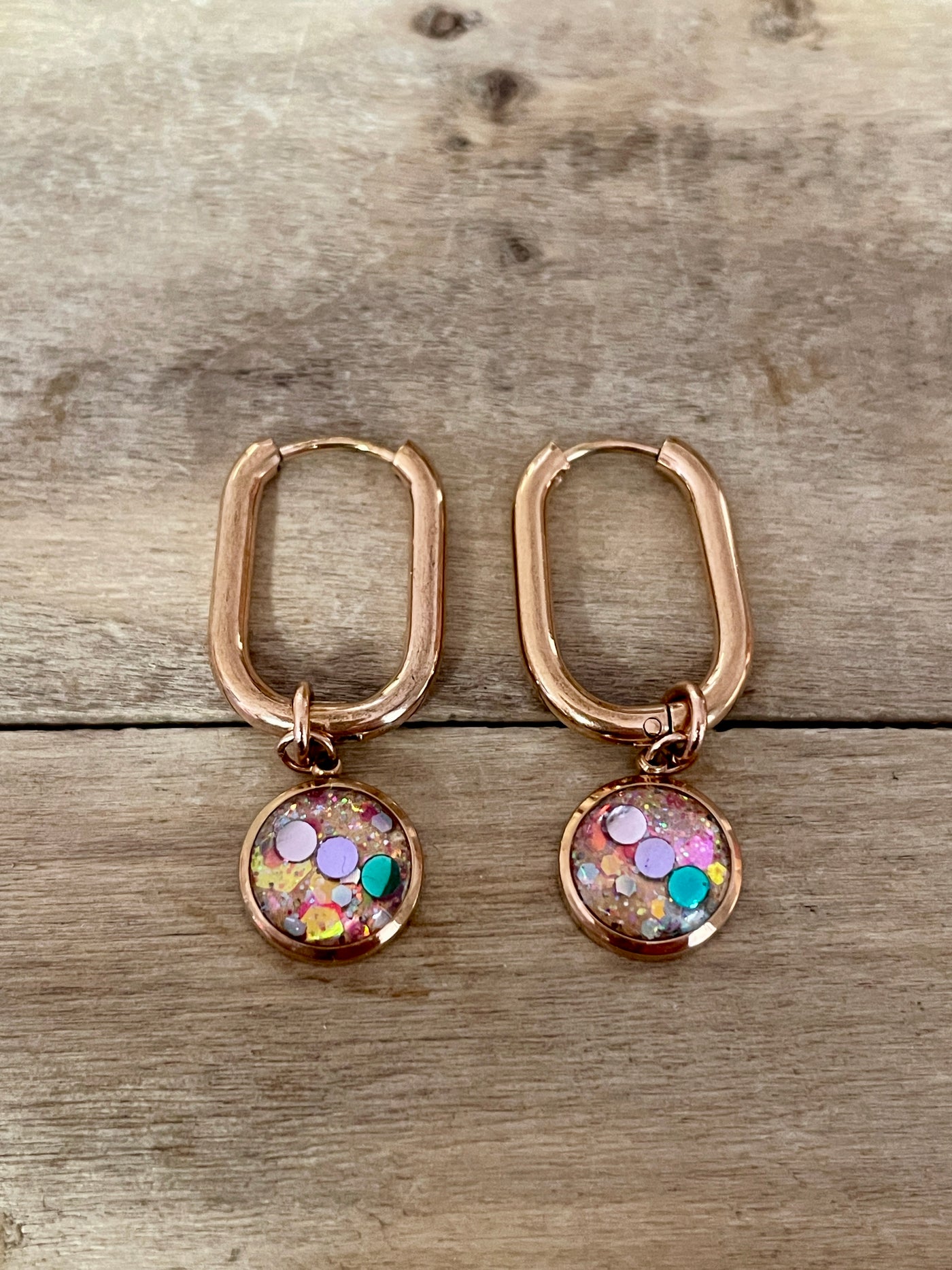 Boucles d'oreilles or rose SANTORINI Spirale négative