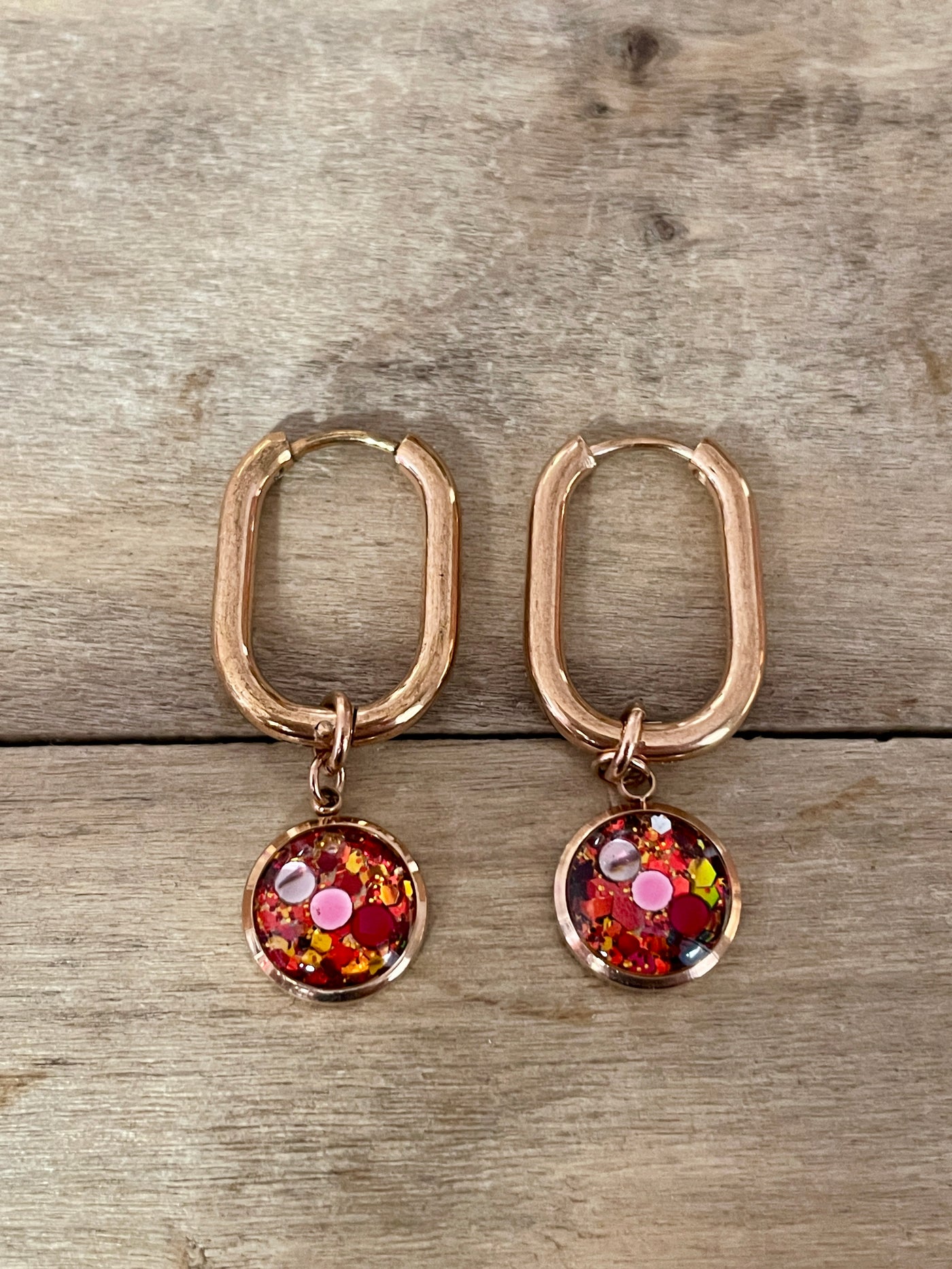 Boucles d'oreilles or rose SANTORINI Sécurité relationnelle