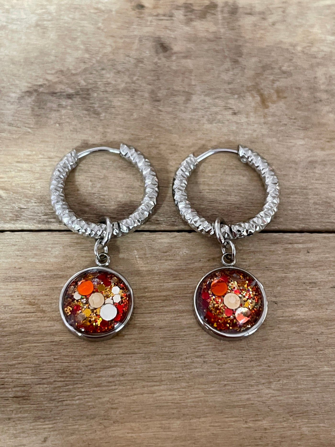 Boucles d'oreilles argentées PUMPKIN FALL SANTORINI Vibration