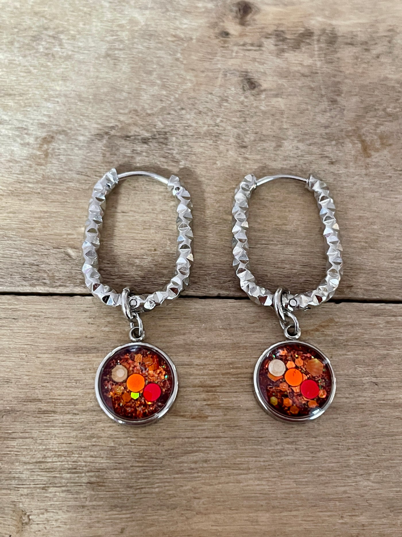 Boucles d'oreilles argentées PUMPKIN FALL SANTORINI Deuil