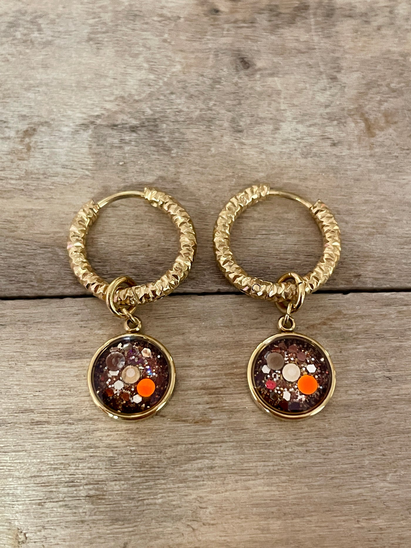 Boucles d'oreilles dorées PUMPKIN FALL SANTORINI Confiance en soi