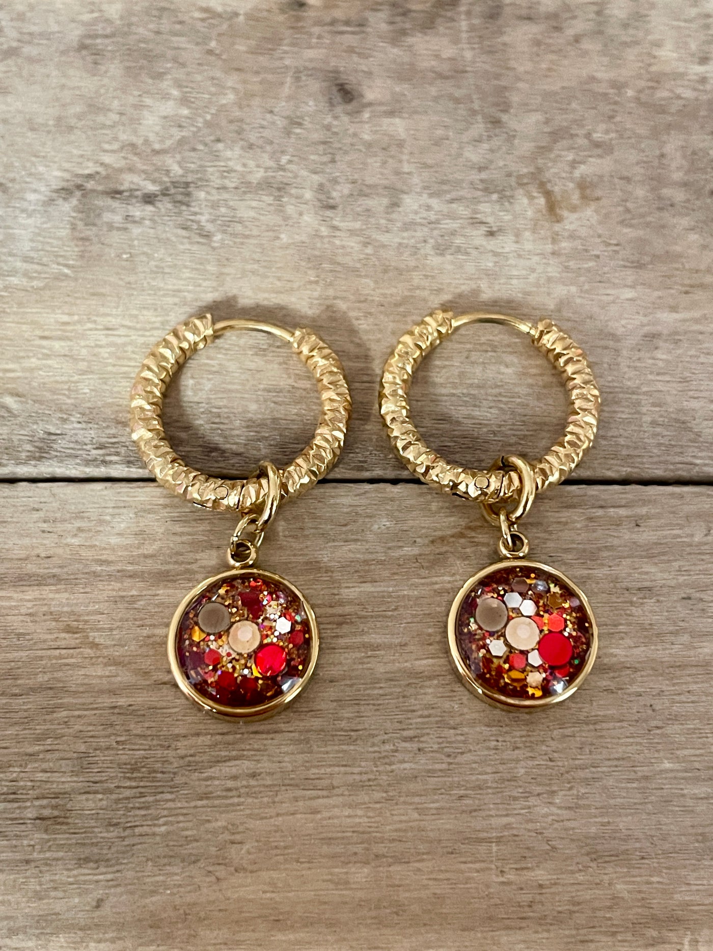 Boucles d'oreilles dorées PUMPKIN FALL SANTORINI Abondance