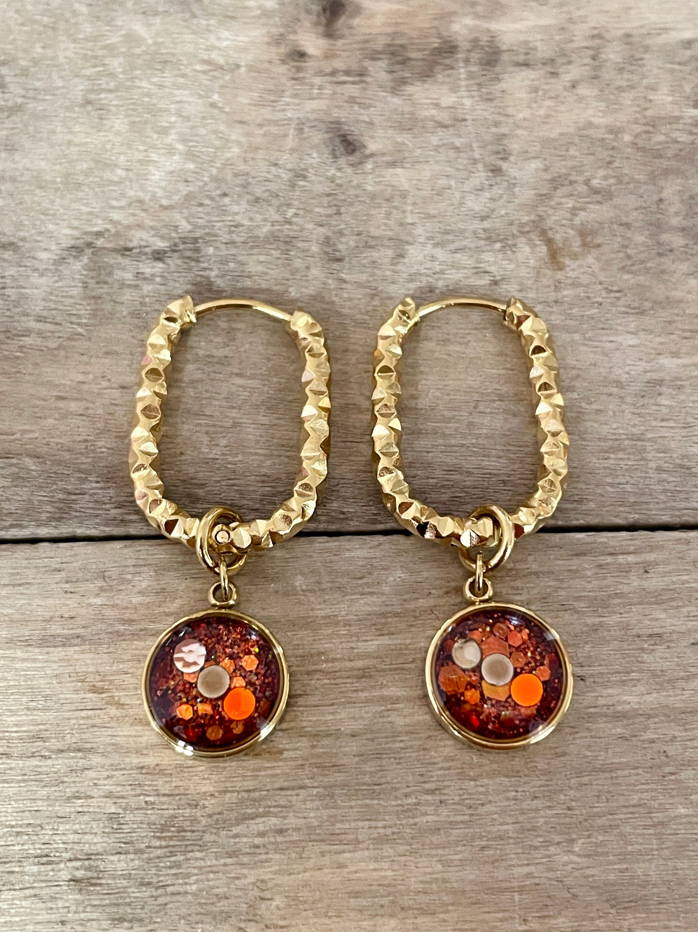 Boucles d'oreilles dorées PUMPKIN FALL SANTORINI Kilos émotionnels