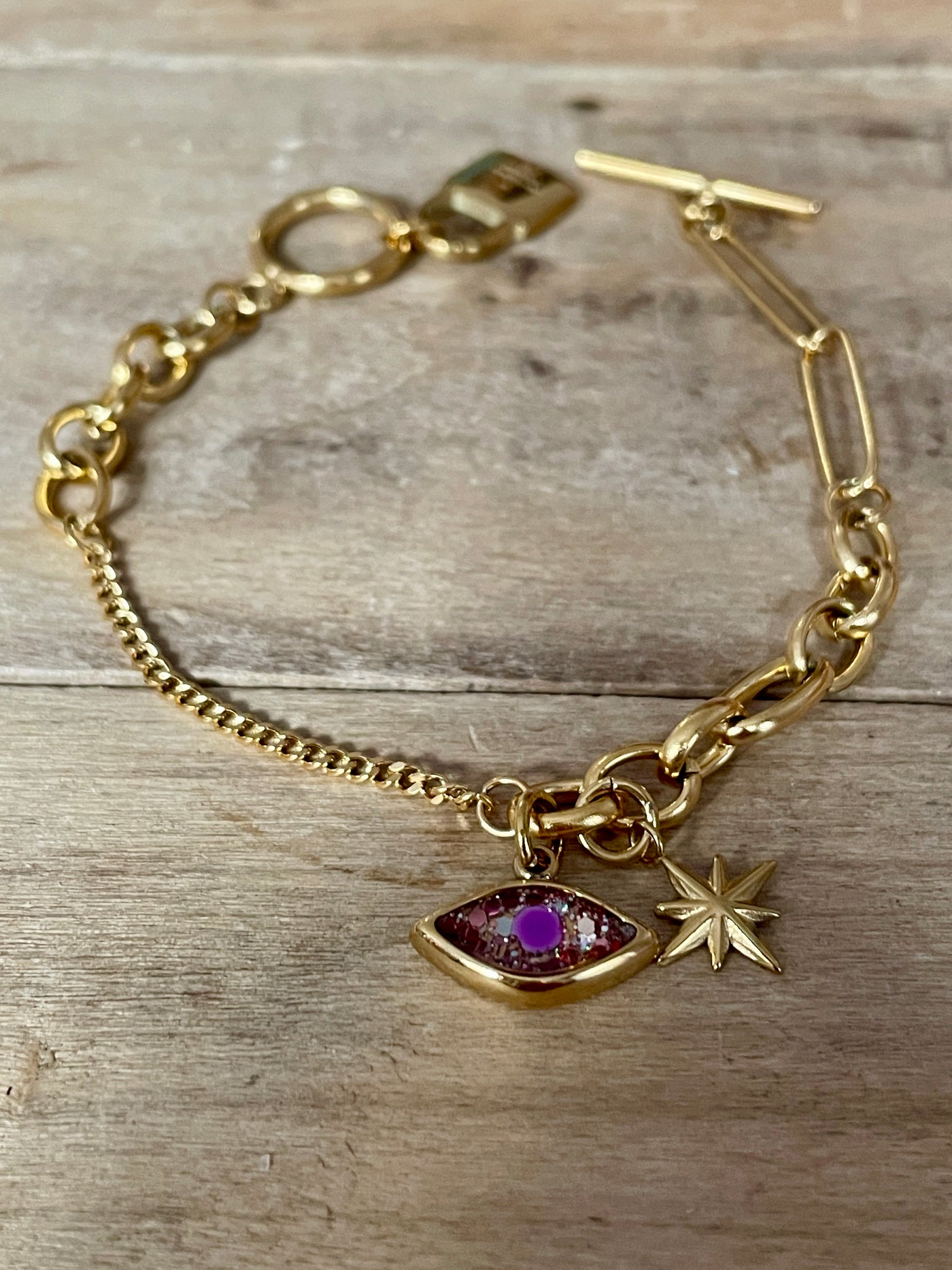 Bracelet doré UNLOCK Om