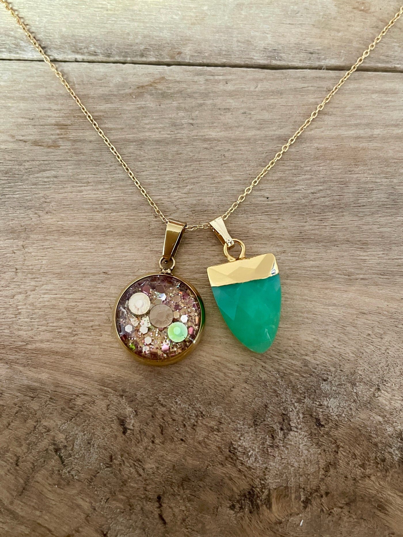 Collier simple doré CHRYSOPRASE Etre soi