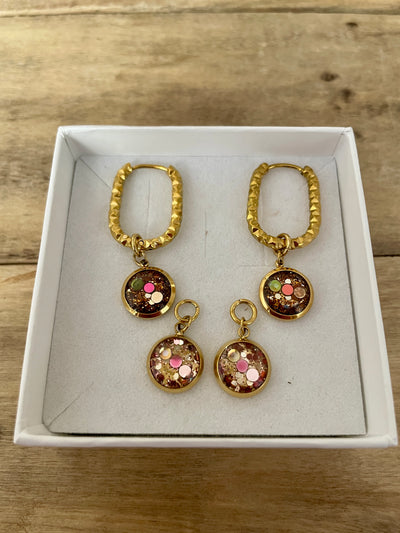 Boucles d'oreilles SANTORINI dorées Détachement amoureux