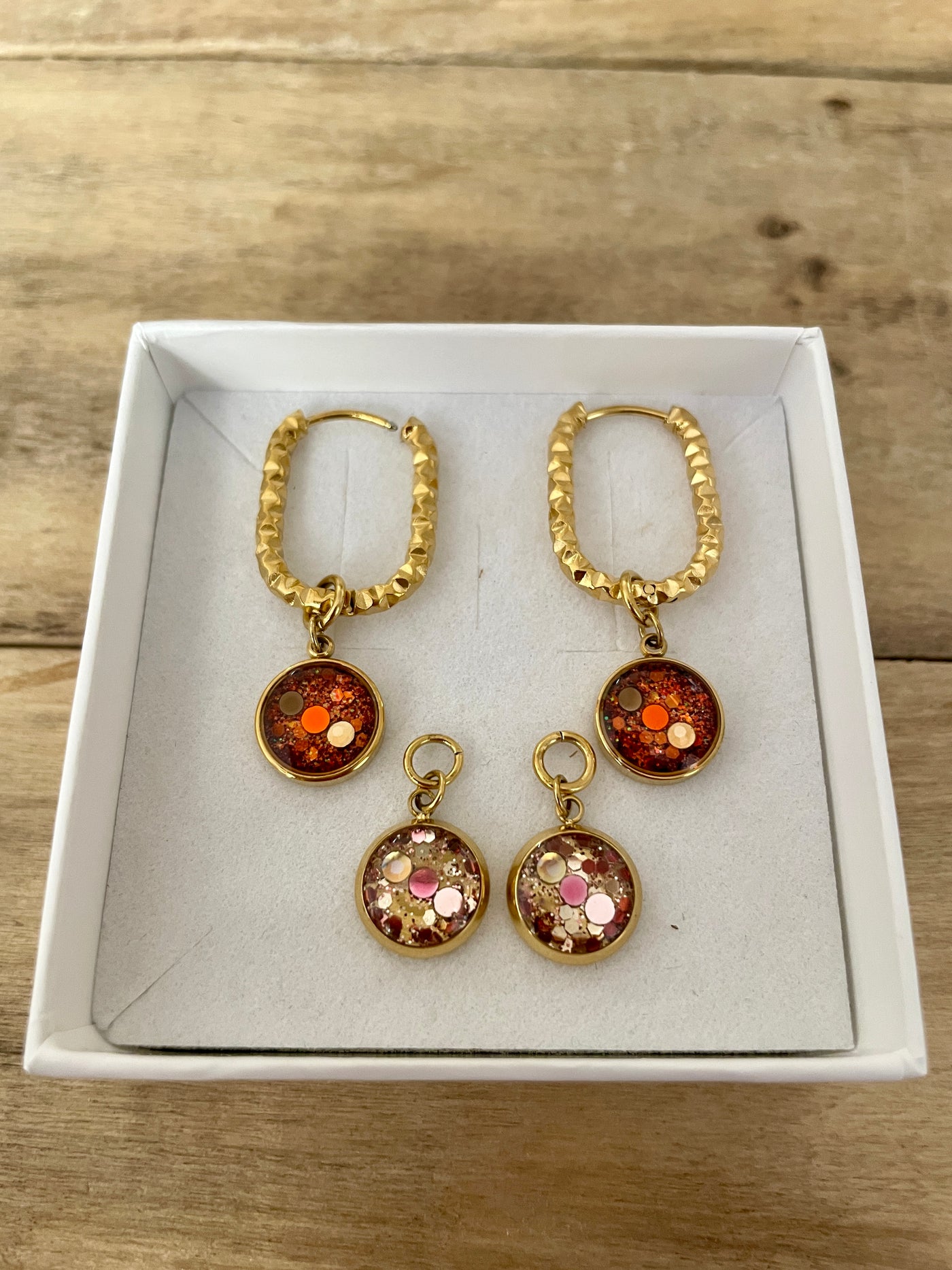 Boucles d'oreilles dorées PUMPKIN FALL SANTORINI Kilos émotionnels