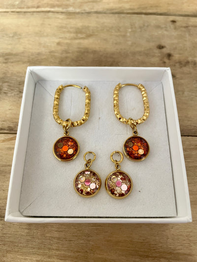 Boucles d'oreilles dorées PUMPKIN FALL SANTORINI Kilos émotionnels