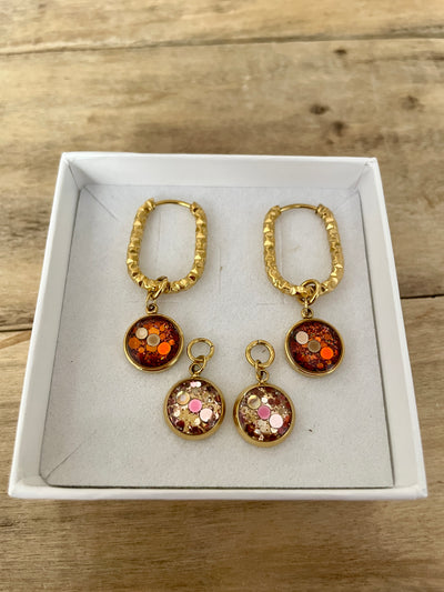 Boucles d'oreilles dorées PUMPKIN FALL SANTORINI Abondance