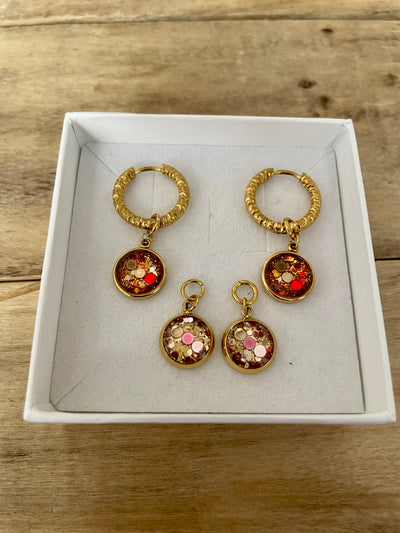 Boucles d'oreilles dorées PUMPKIN FALL SANTORINI Réharmonisation des 7 chakras