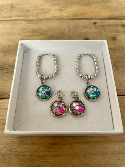 Boucles d'oreilles argentées SANTORINI Chakra gorge