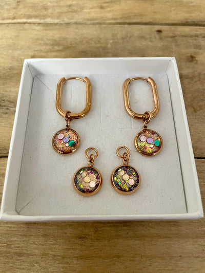 Boucles d'oreilles or rose SANTORINI Spirale négative