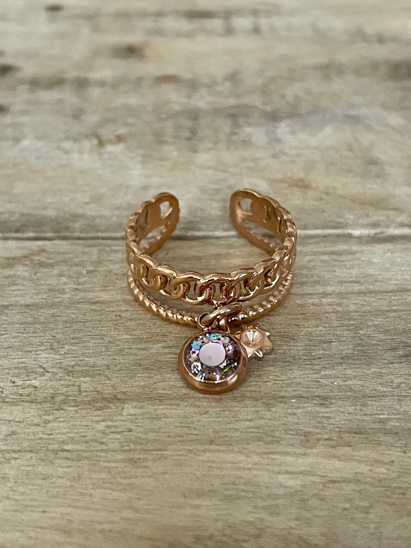 Bague or rose LOUNA Canalisation et intuition