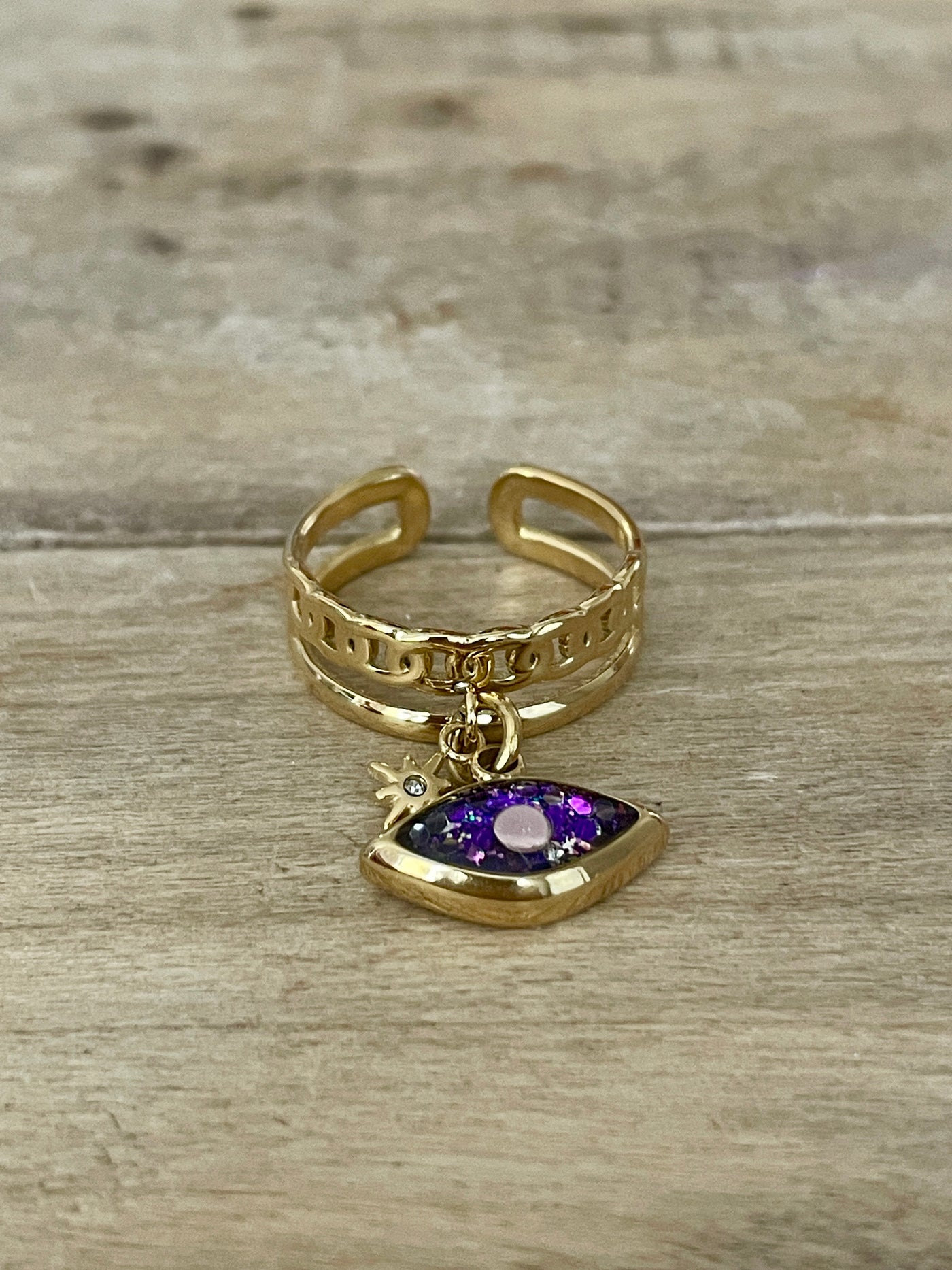 Bague doré LOUNA Déblocage du 3ème oeil