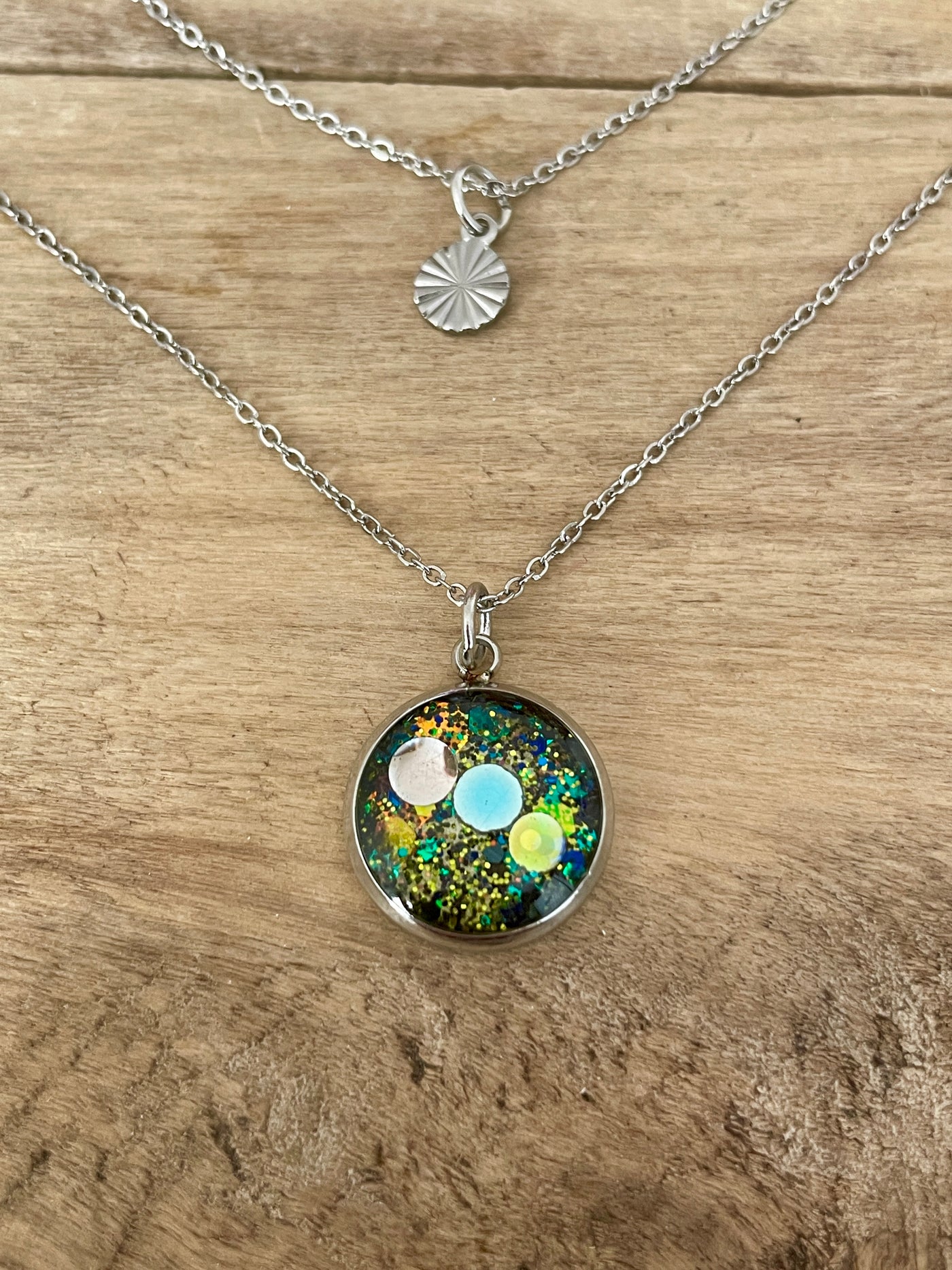 Collier double argenté Deuil